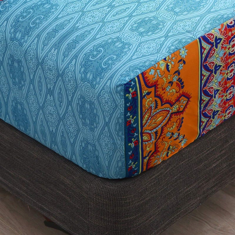 Pangzi Bohemian Sheet Set,Retro Bed Sheets 16 inch Deep Pockets,1 Fitted Sheet, 1 Flat, 2 Pillow Cases - 4 Piece (Queen, A) - Image 5